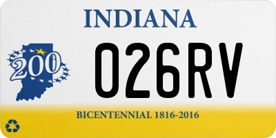 IN license plate 026RV