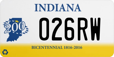 IN license plate 026RW