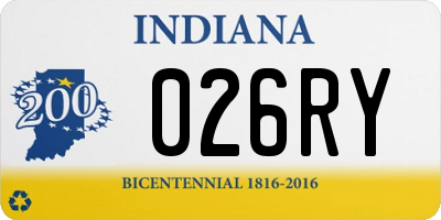 IN license plate 026RY