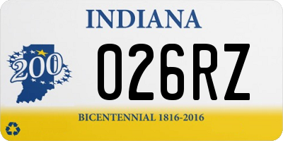 IN license plate 026RZ