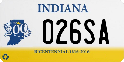 IN license plate 026SA