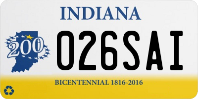 IN license plate 026SAI