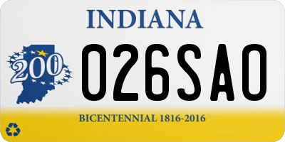 IN license plate 026SAO