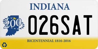 IN license plate 026SAT