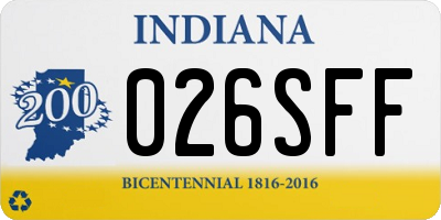 IN license plate 026SFF