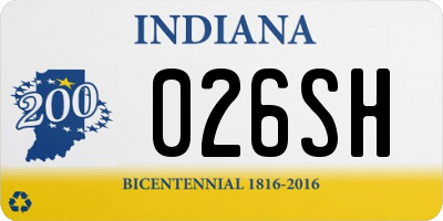 IN license plate 026SH