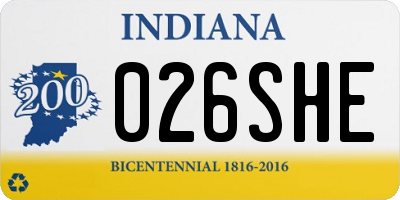 IN license plate 026SHE