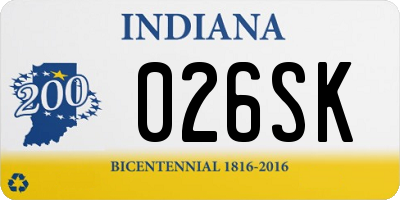 IN license plate 026SK