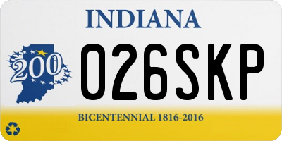 IN license plate 026SKP