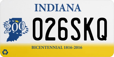 IN license plate 026SKQ