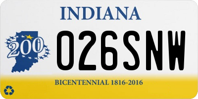 IN license plate 026SNW