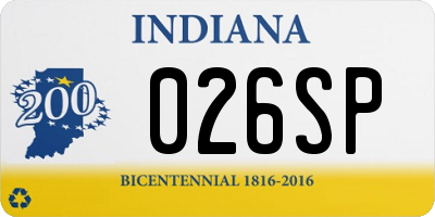 IN license plate 026SP