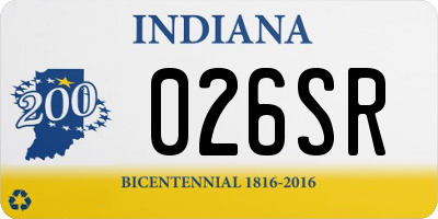 IN license plate 026SR