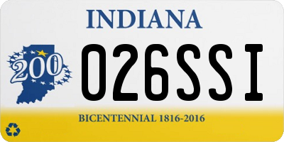 IN license plate 026SSI