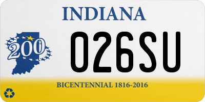 IN license plate 026SU