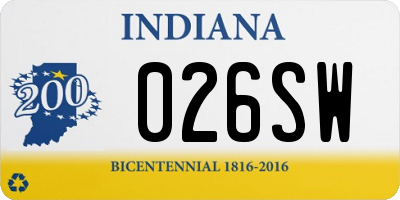 IN license plate 026SW