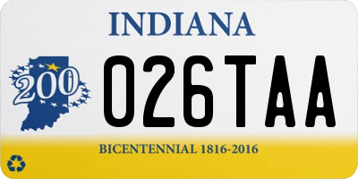 IN license plate 026TAA