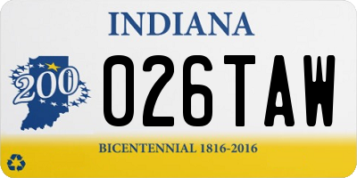 IN license plate 026TAW