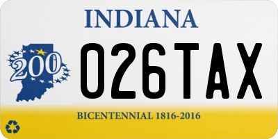 IN license plate 026TAX