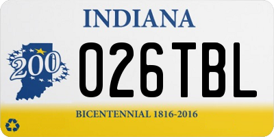 IN license plate 026TBL