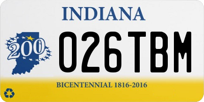 IN license plate 026TBM