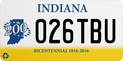 IN license plate 026TBU