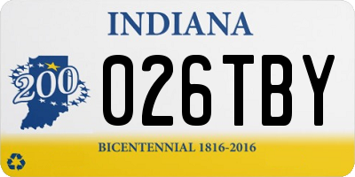 IN license plate 026TBY