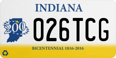 IN license plate 026TCG