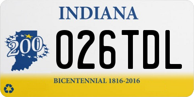 IN license plate 026TDL