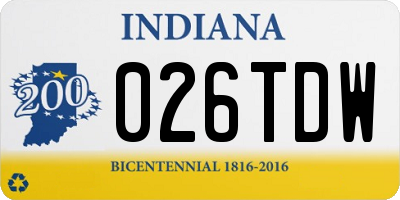 IN license plate 026TDW
