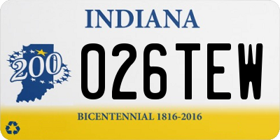 IN license plate 026TEW