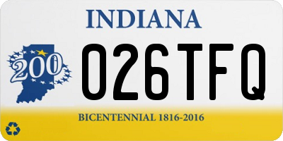 IN license plate 026TFQ