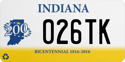 IN license plate 026TK