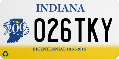 IN license plate 026TKY