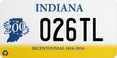 IN license plate 026TL