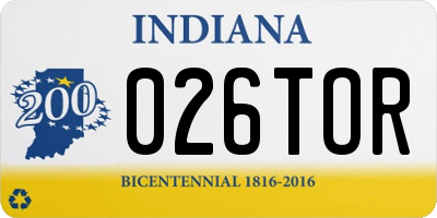 IN license plate 026TOR
