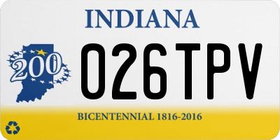 IN license plate 026TPV