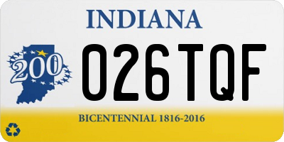 IN license plate 026TQF