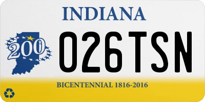 IN license plate 026TSN