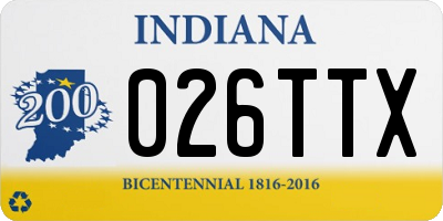 IN license plate 026TTX