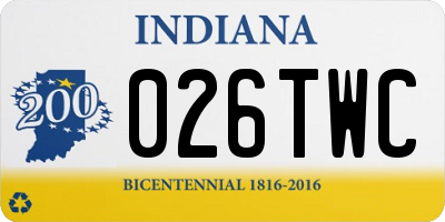 IN license plate 026TWC