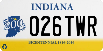 IN license plate 026TWR