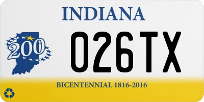 IN license plate 026TX