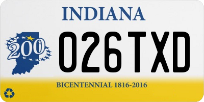 IN license plate 026TXD