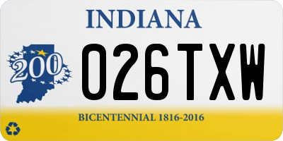 IN license plate 026TXW