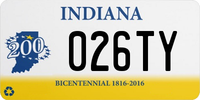 IN license plate 026TY