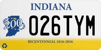 IN license plate 026TYM