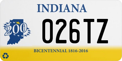 IN license plate 026TZ