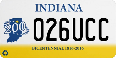 IN license plate 026UCC