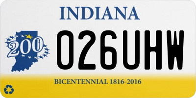 IN license plate 026UHW